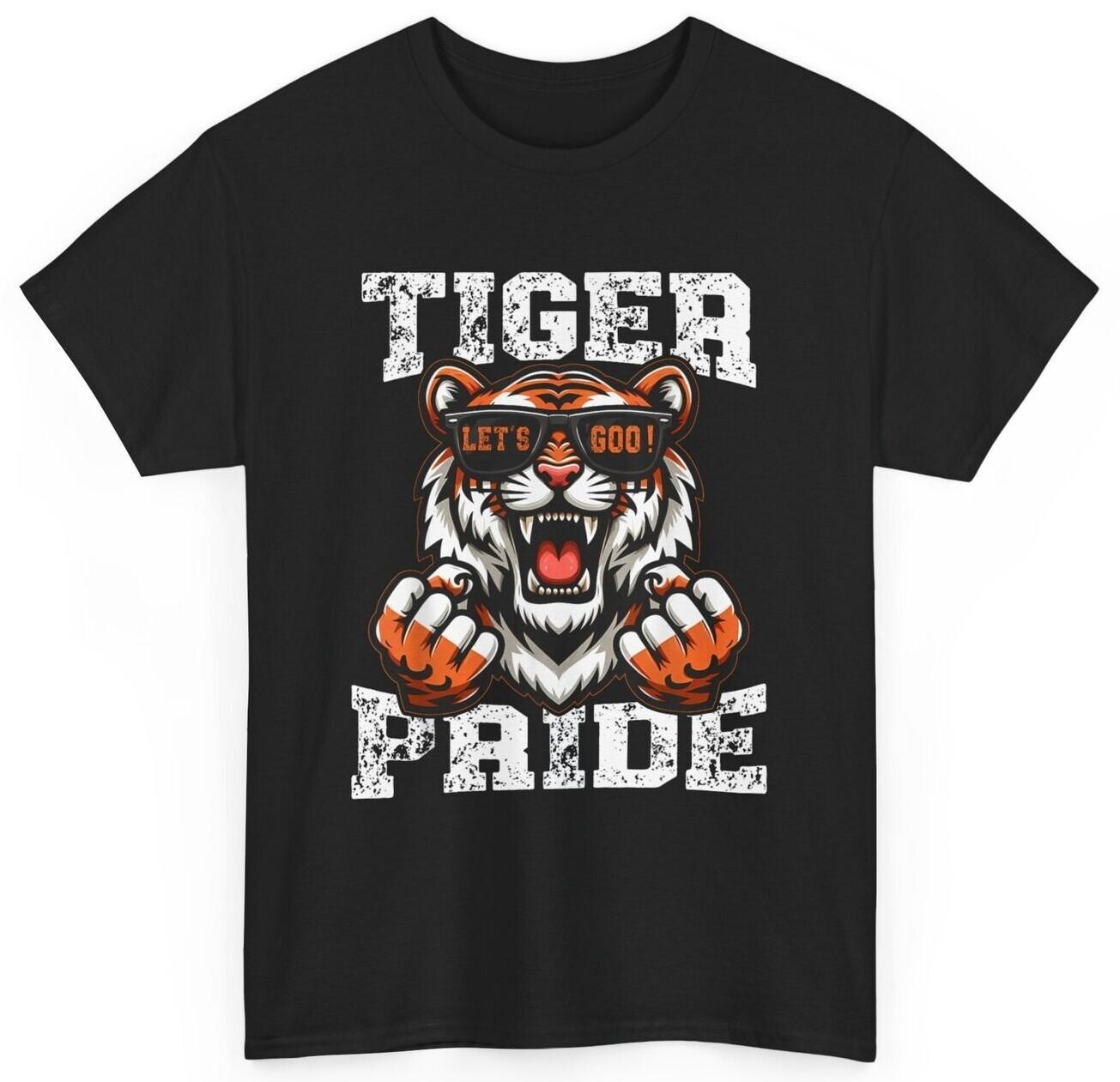 Retro Vintage Tiger Pride School Sports Team Tiger Mascot T-shirt L