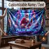 Music Theme Throw Blanket Custom Name Text Personalized Blanket Soft Cozy Blanket for Home Sofa Bed