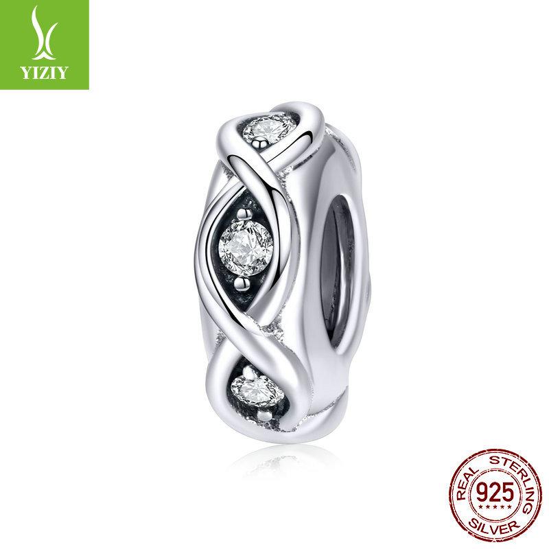 S925 Silver Silicone Positioning Bead Spacer Accessories, Personalized Retro Versatile Diy Bracelet Beads Loose Beads