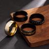 Europäisch-Amerikanisches Klassisches Vier-teiliges Edelstahl Rotierendes Dekompressionsring-Set, 8 mm Finger- und Eheschmuck.