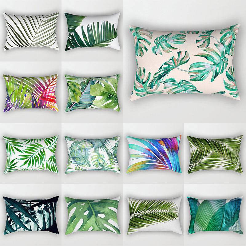 Tropische Pflanzen Heimdeko 30*50 Umarmungskissenbezug Modern Bohemian Sofa Wohnzimmer Auto Kissenbezug Pflanzenblatt Kissenbezug