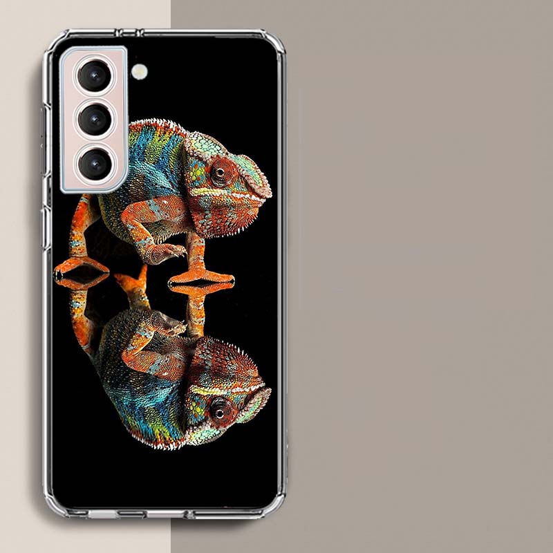 Chameleon Funny Wildlife Phone Case For Samsung A16 A26 A36 A56 A17 A15 A25 A35 A55 A14 A24 A34 A54 A04S A05S Galaxy Note 20 10