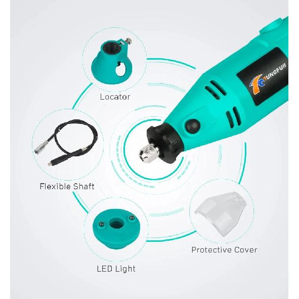 Electric Mini Drill Grinder Engraver Polisher 110V/220V Mini Rotary Tool with Dremel Accessories Variable Speed Power Tool