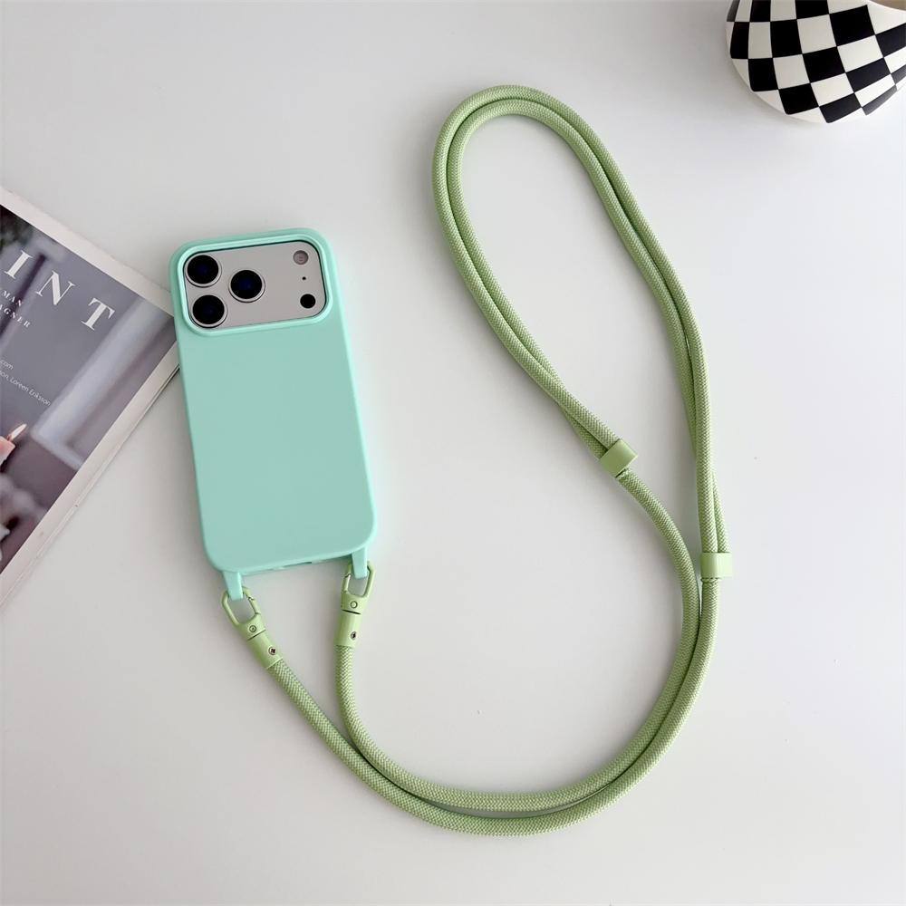Lanyard Soft Silicone Candy Case for 17 Air 16 Pro Max 15 14 Plus 13 12 Shoulder Rope Neck Cord Strap Shockproof Cover