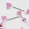 Pink Letter Stainless Steel 14G Nipple Barbell - Sexy Girl Piercing Jewelry