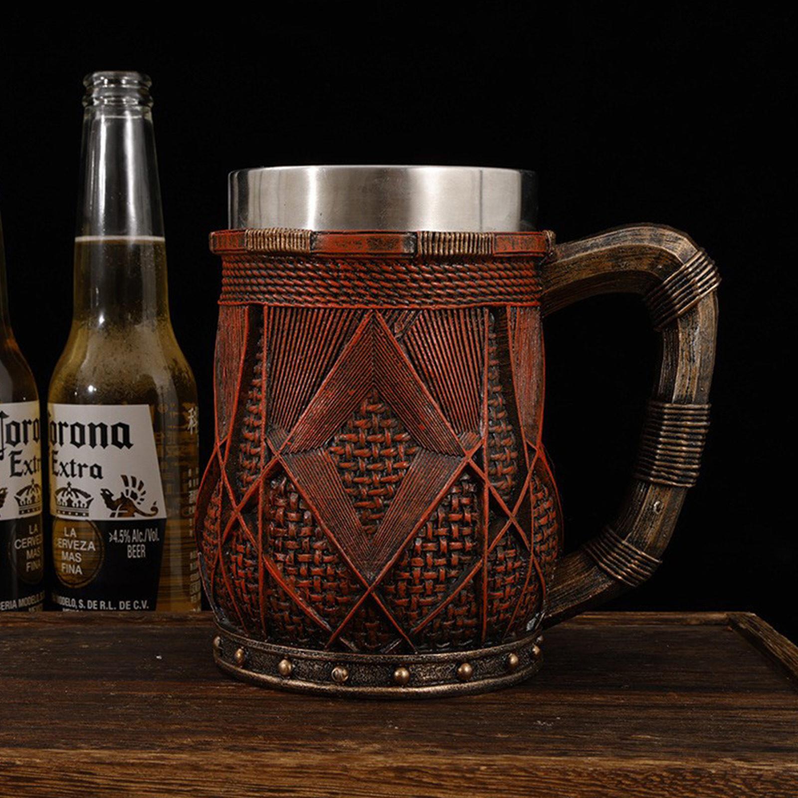 

Винтажная плетеная деревянная кружка-бочка, кружка для пива из нержавеющей стали, подарок для мужчины, высококачественная кружка для воды из нержавеющей стали One Size