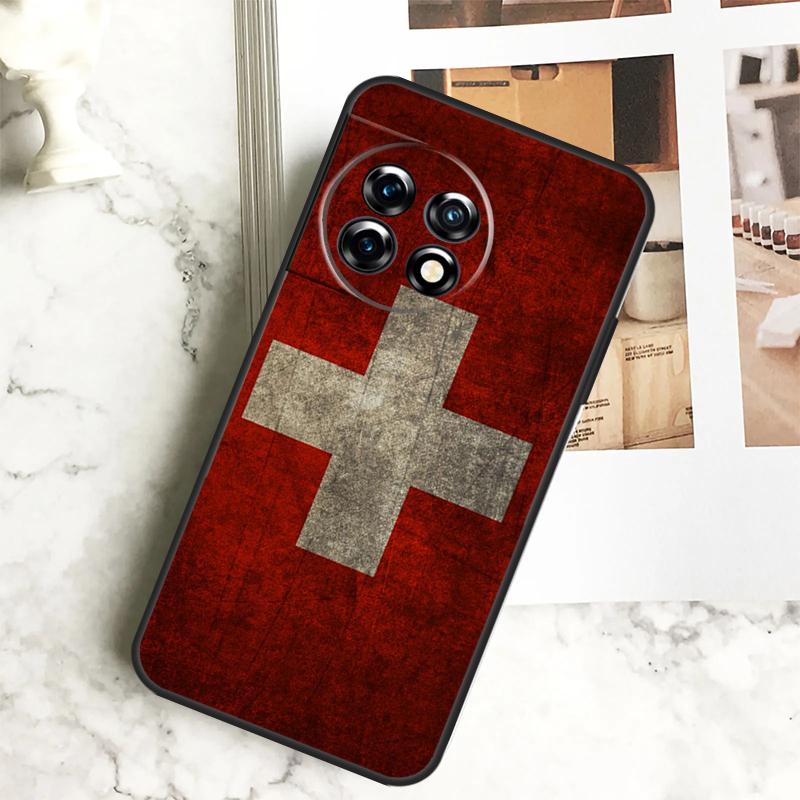 Switzerland Swiss Flag Case For OnePlus 11 12 12R 9 10 Pro 10R 9R 8T 10T Nord CE 2 3 Lite 2T N10 N20 N30 CE4 Cover