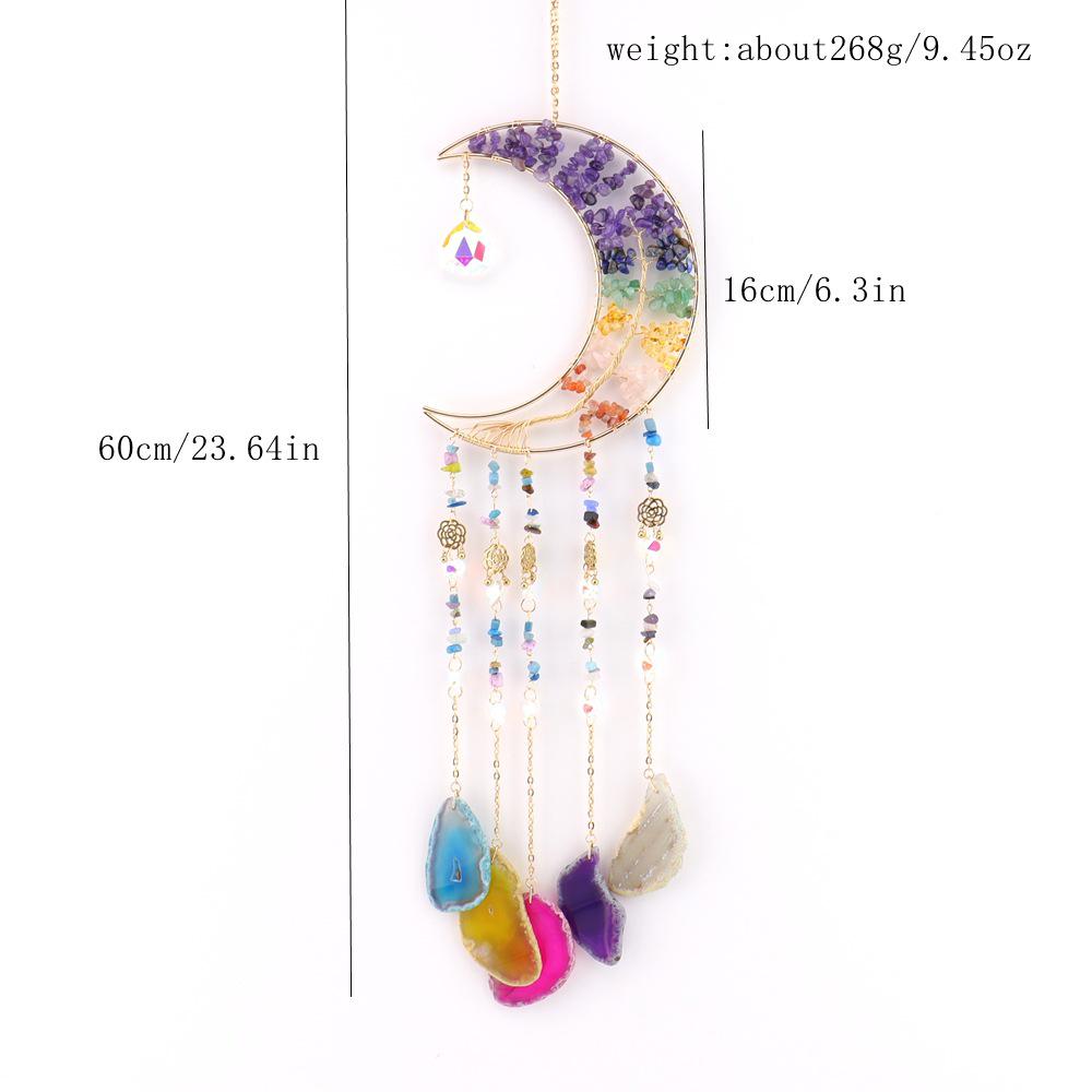 Tree of Life Agate Slice Crystal Pendant - Handmade Craft