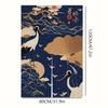 VIKAMA Chinese Zen-Inspired Door Curtain Fabric Room Divider Entranceway Screen Bedroom Privacy Curtain Home Decoration