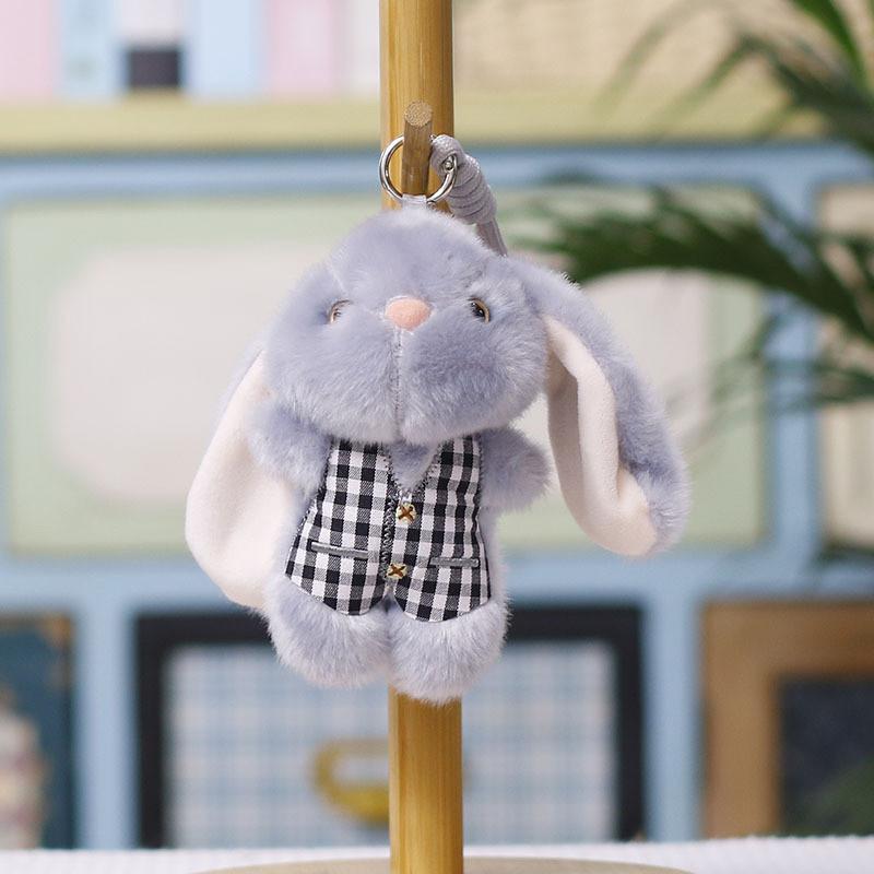 Cartoon Rabbit Plush Toy Keyring With Short Plush Material For Kids And Teens