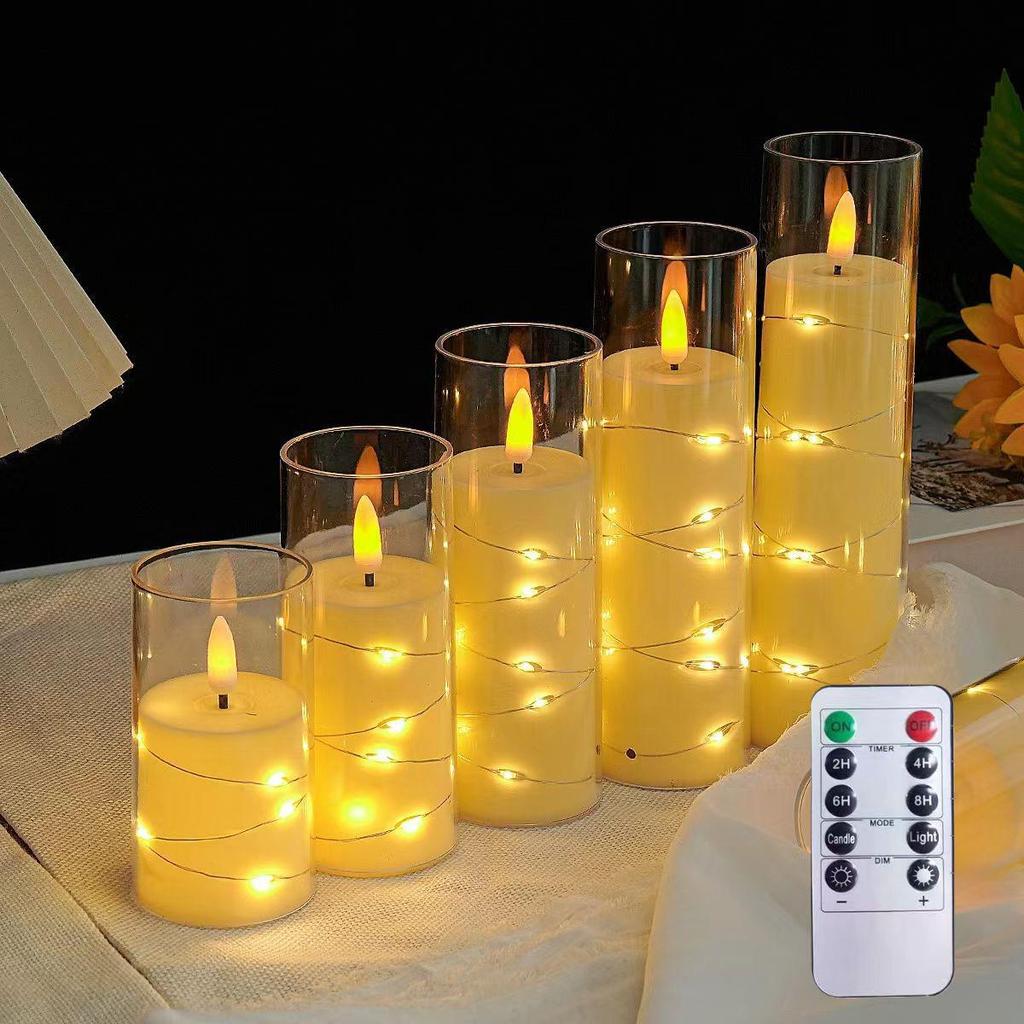LED Acrylic Candle Lights for Christmas, Weddings, Parties, and Restaurants