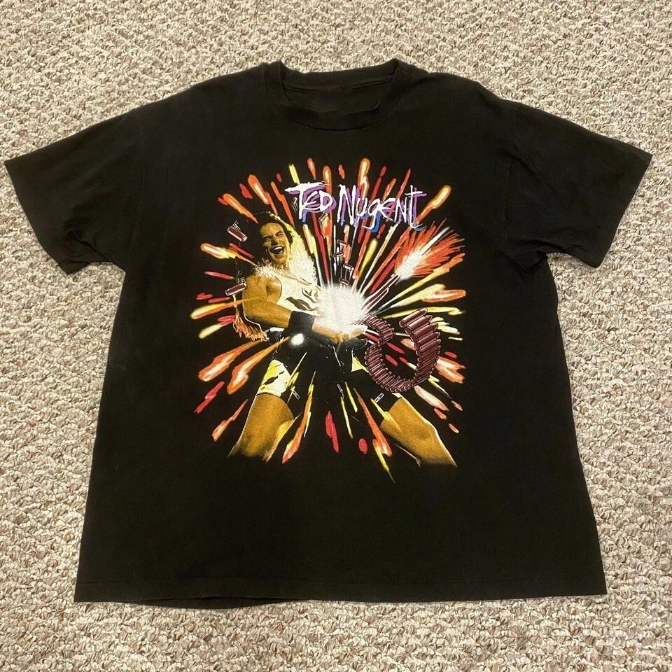 

Тед Ньюджент Подарок для фаната Унисекс Футболка из плотного хлопка Полный размер UU944 XL