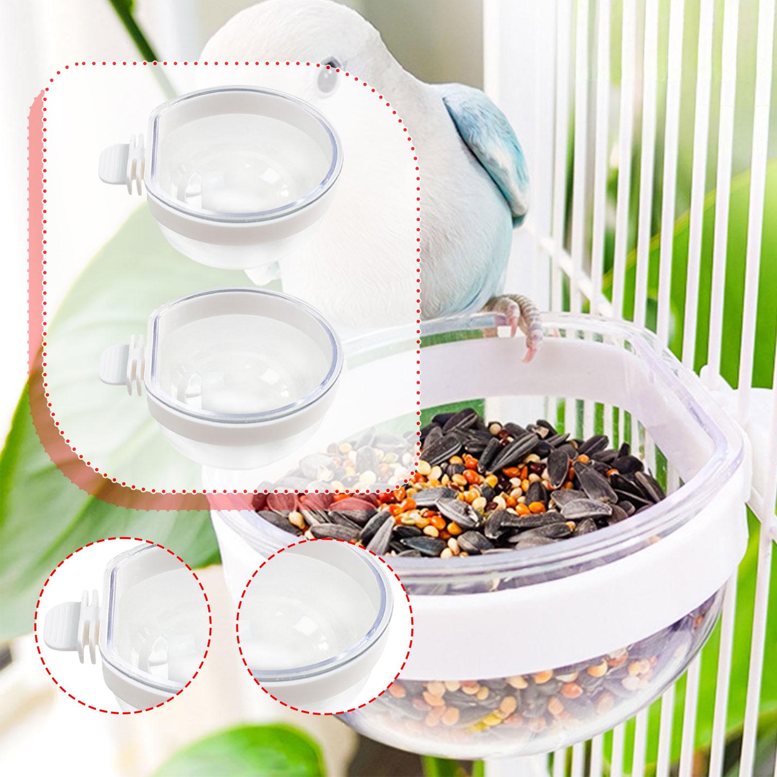 

Bird Feeder Finch Foraging Food Dish Clear Parrot Feeder Hanging Feeding Bowl S