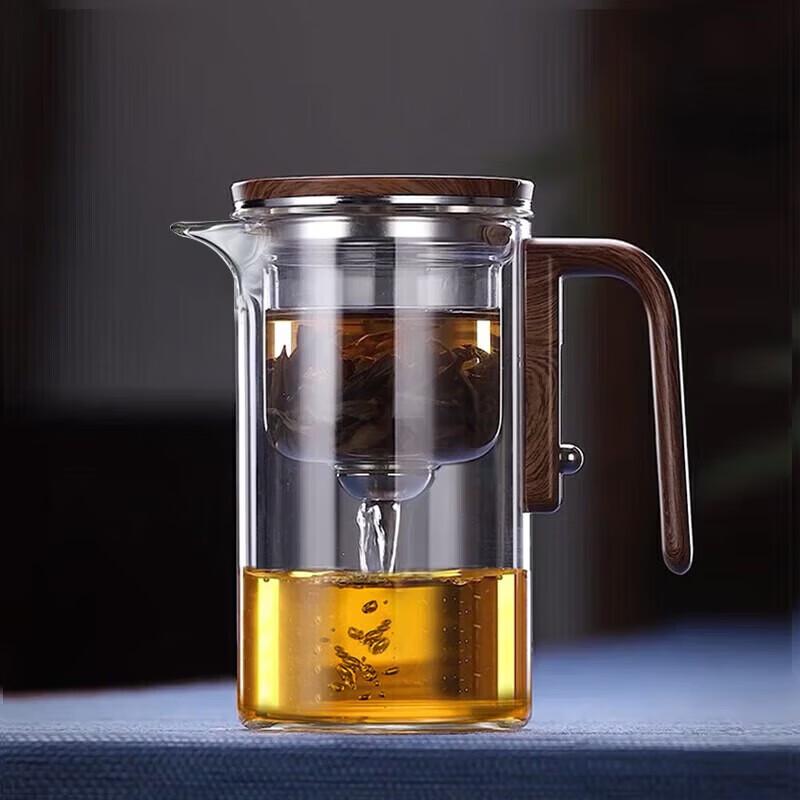 YIHUTEA Press-Type Heat-Resistant Glass Tea Infuser Teapot