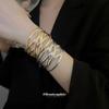 Irregular Metal Glossy Printing Open Bracelet Retro Simple Versatile Bracelet Light Luxury High-end Jewelry