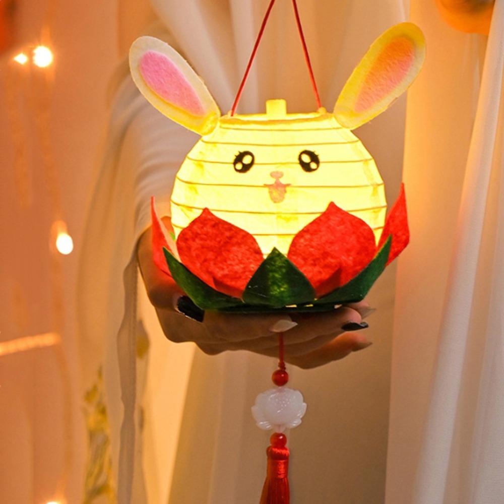 DIY Material Package Lotus Flower Lanterns Glowing Rabbit Lotus Lantern  Hanfu Props