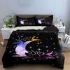 Moon and Lotus Starry Bedding Set Bedding Duvet Cover Set Duvet Cover Pillowcases  (1 * Duvet Cover 2 * Pillowcases, Without Duvet Insert)