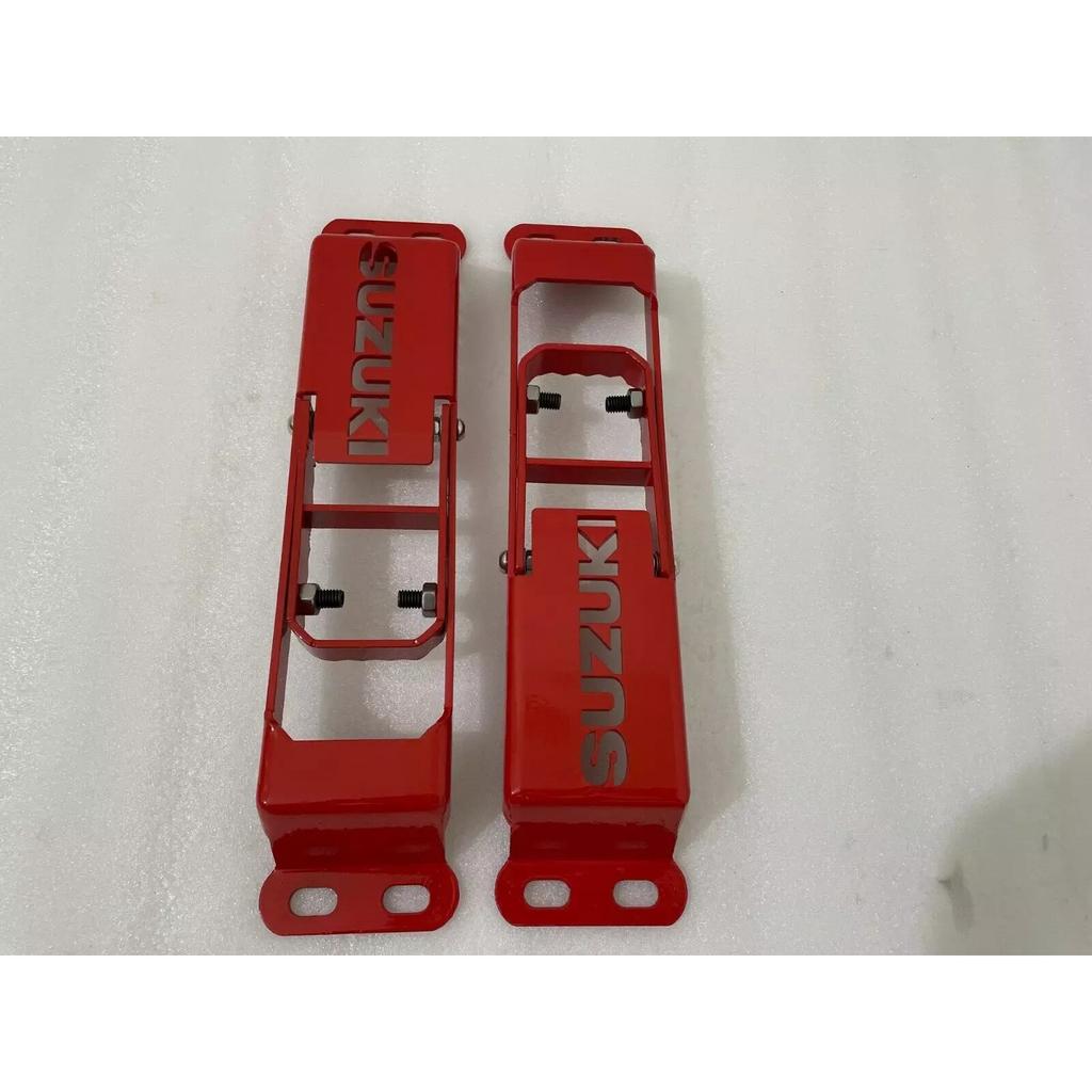 Suzuki Samurai Sierra Door Hinge Step Foot Peg Metal Foldable 2 Set Red & Black