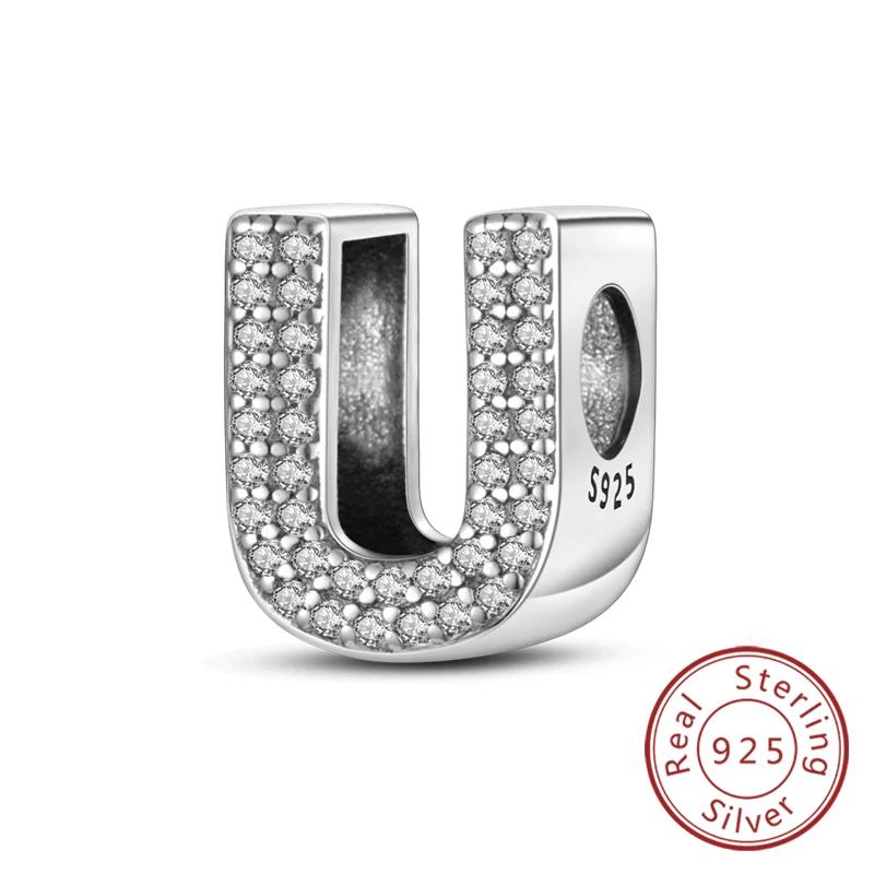 Charms Fit Original Bracelet A-Z Alphabet Charms Beads Copper 26 Letters Charm For Women Girl Diy Fine Jewelry Gift