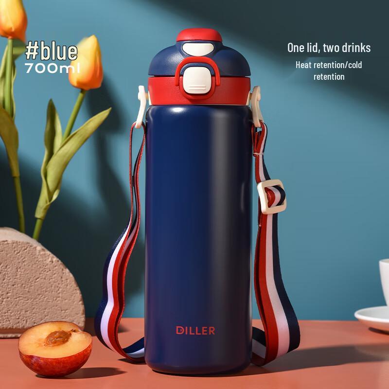 Delebeier 316L Stainless Steel Insulated Straw Water Bottle