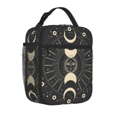 Luna Stella Mistico Sole Astrologia Tarocchi Goth Borsa Pranzo Termica Riutilizzabile Portatile Pranzo per Uomini Donne Borsa Tote per Picnic Lavoro