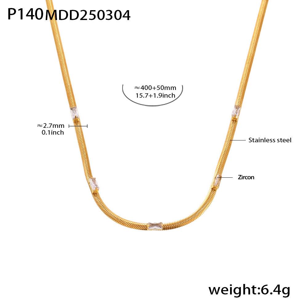 Qiong Yao Retro Style Gold-Plated OT Buckle Paperclip Chain Necklace - Cool, Fashionable, Personality Temperament, Non-Fading Collarbone Chain.