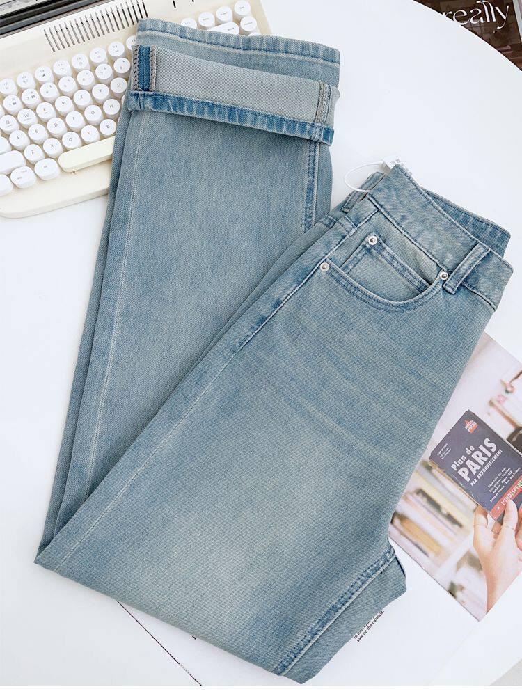 Blue High Waist Wide Leg Embroidered Jeans - Women s Casual Fashion 2026 3XL
