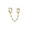 Rockyu Earrings for Double Hoop Chain Large and Small Ring Double Ring Silver Accessories Women, Zirconia, Earrings, Earrings, Hoop, Chain, Earrings,