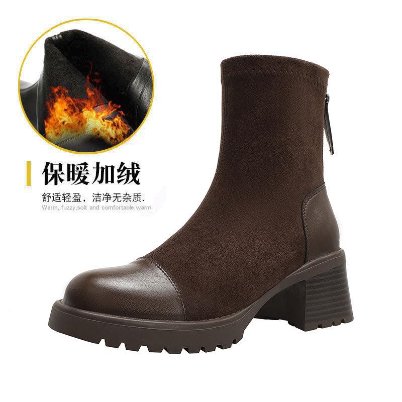 

Женские ботинки Мартин 2025 новые осенне-зимние женские ботинки в британском стиле на толстом каблуке на толстой подошве короткие ботинки французские тонкие ботинки средней высоты 40