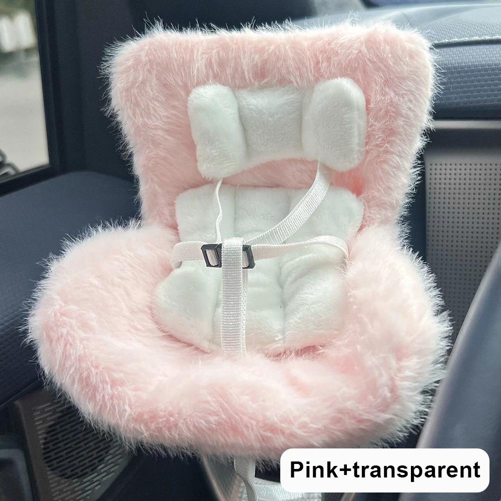 For 15/17cm Labubu Plush Car Seat Safety Seat with Air Vent Ornament Doll Accessories Car Air Vent Freshener