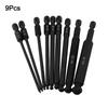 Ball End Hex Screwdriver Bits Set 100mm Ball Head Batch Head Screwdriver Bit 1/4 Inch Hex Shank Magentic Driver Bit Hand Tools