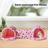 Small Animal Tunnel Bed Plush Hamster Nest Bed Guinea Pig Cozy Hideout Warm Bunny Toys Cage Accessories for Kittens Ferrets Rabbits Hedgehogs