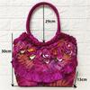 WTEMPO Large Capacity Single Shoulder Bags Women's Handmade Flower Handbags Ethnic Style Hanfu Bags Silk Cloth Bags