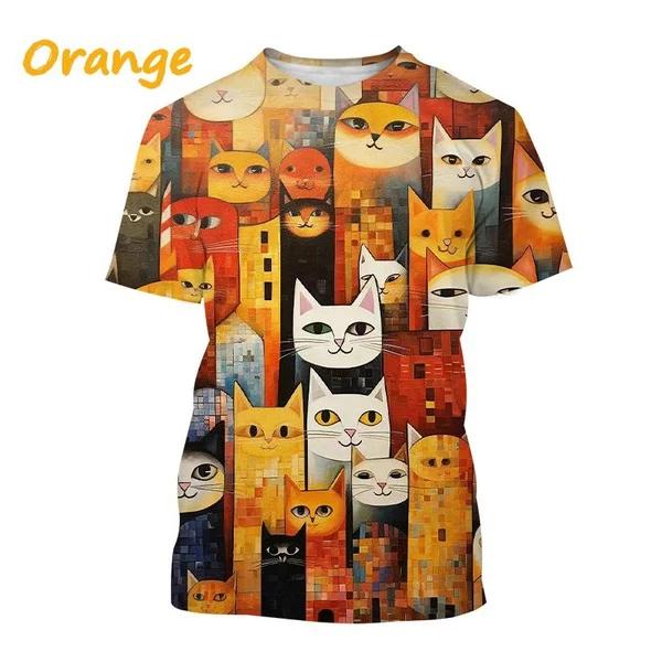Funny Cute Cat 3D Printing T-shirt Arrivals Personality Fashion Cool Harajuku Style Street Men's and Women's Unisex T-shirts