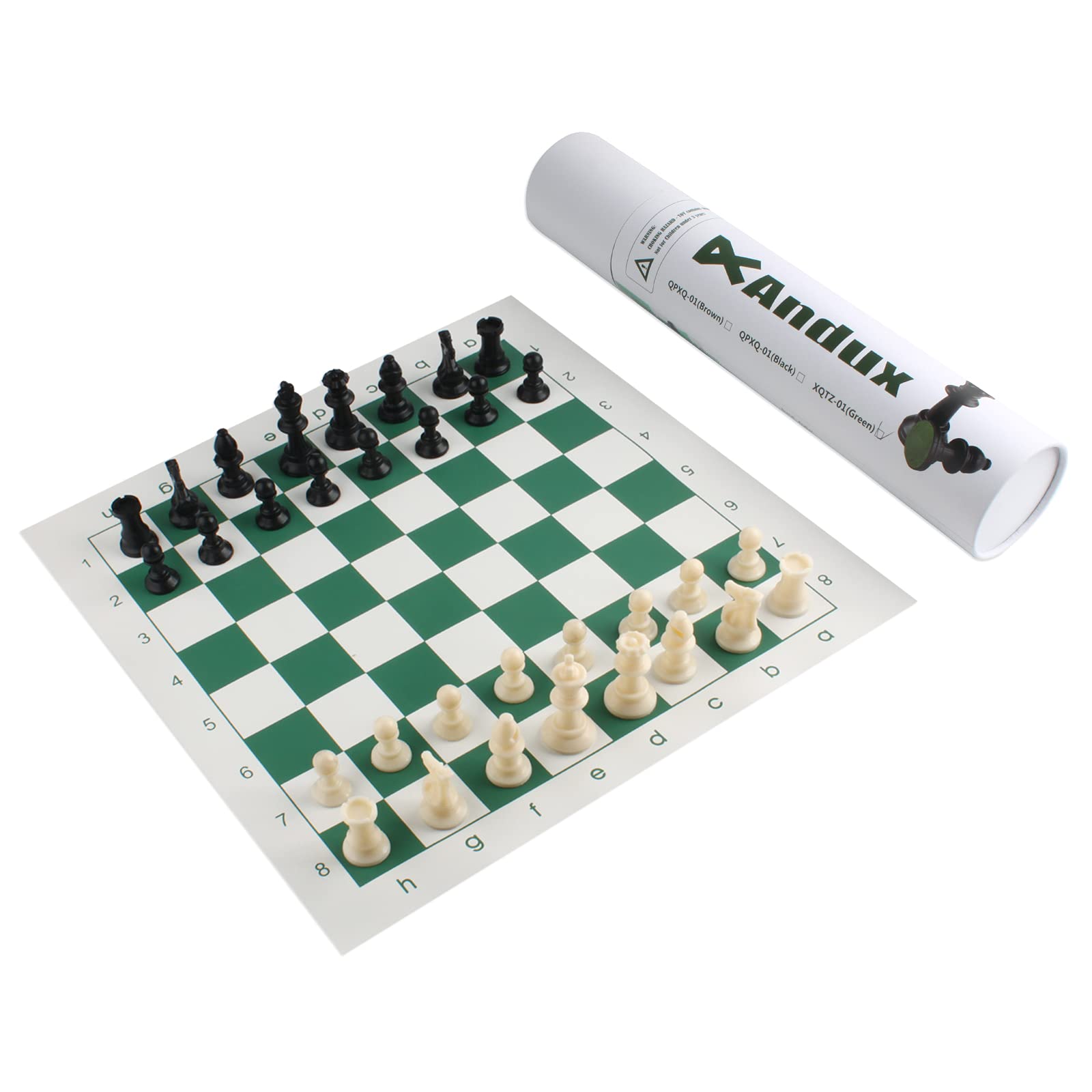 

Andux International Chess Board for Portable Set Beginners, Travel, XQTZ-01 (35x35cm, Green) зелёный