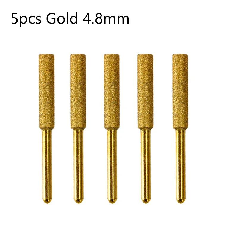 Golden Diamond-plated Cylindrical Rebar, 4/4.8/5.5mm Chainsaw Sharpener, Stone Lime, Chain Saw, Sharpening, Carving, Grinding