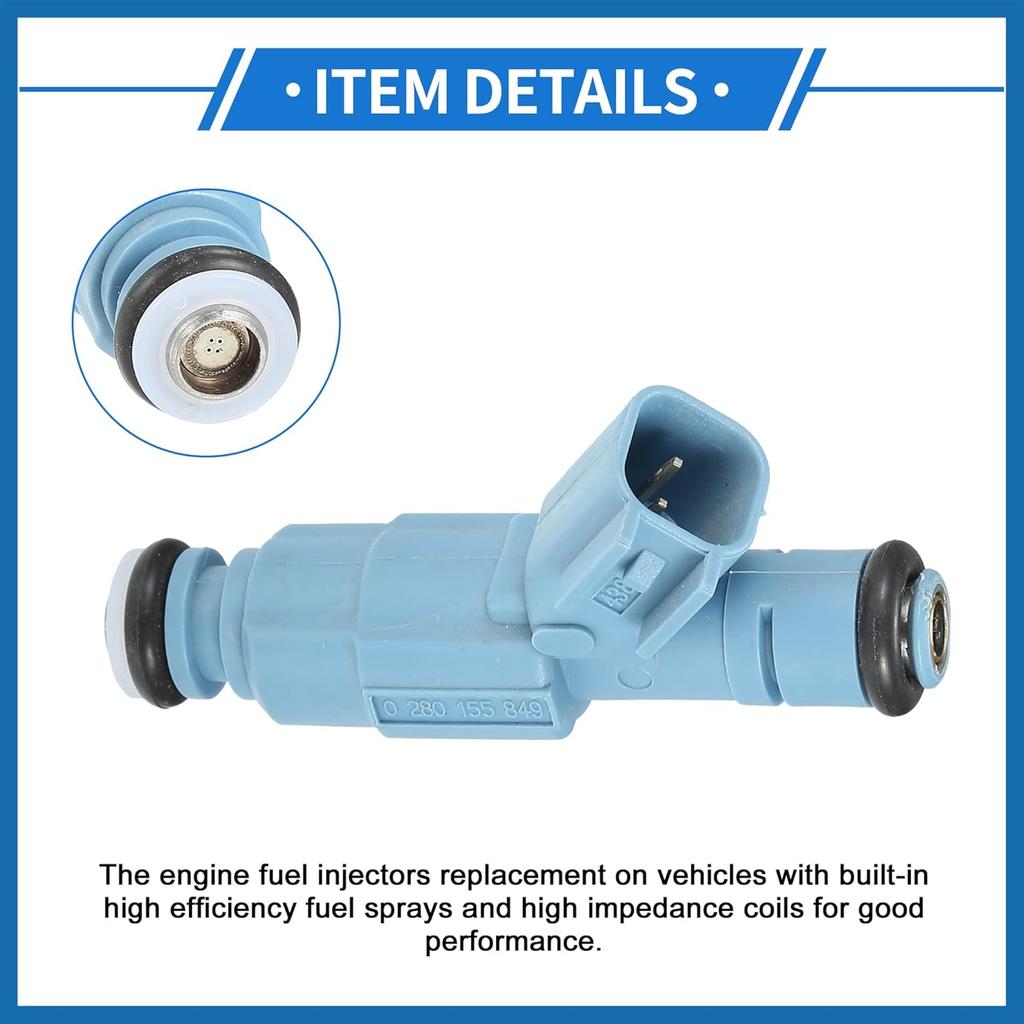Fuel Injector Compatible for Dodge for Ram 1500 02-07 4.7L for Dodge Dakota 01-07 4.7L, Flow Matched Plastic Blue Fuel Injection Nozzle Item