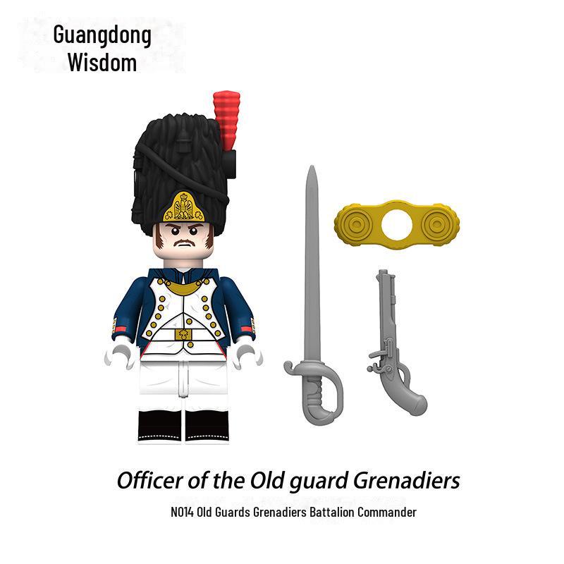 Military Building Blocks Set: Infantry, Cavalry, and Grenadiers Figures Toy Bag