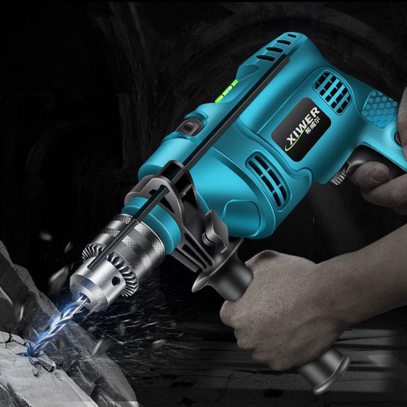 Electric Rotary Impact Drill Set - Versatile Power Tool for Household Use, Includes Hand Drill and Wall Drilling Capability.