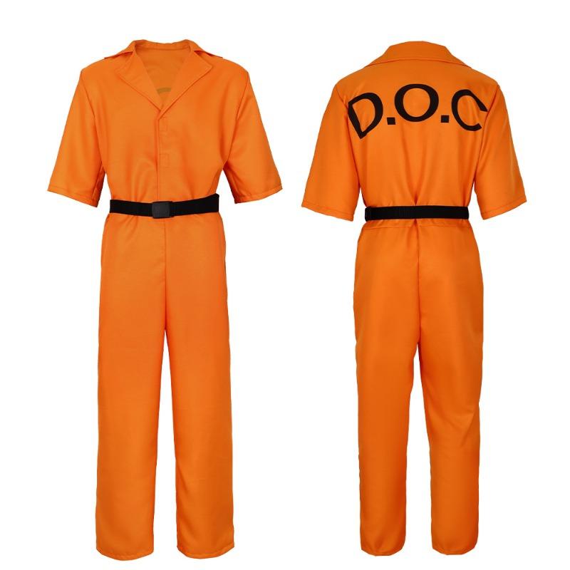 Halloween Luigi Kostyme Fangeuniform 5 Cosplay onesie Oransje Fangeuniform