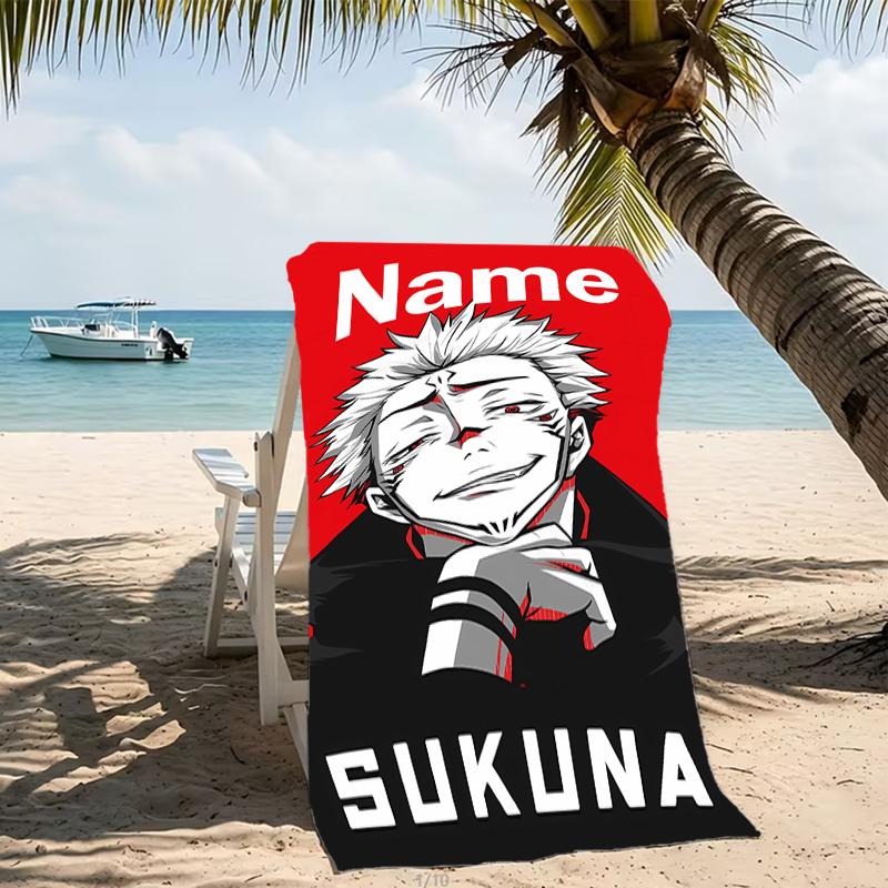Customizable personalized beach towels Jujutsu Kaisen Sukuna and Tiger Staff themed designs.Suitable for the beach, yoga, sports;ideal as beach access
