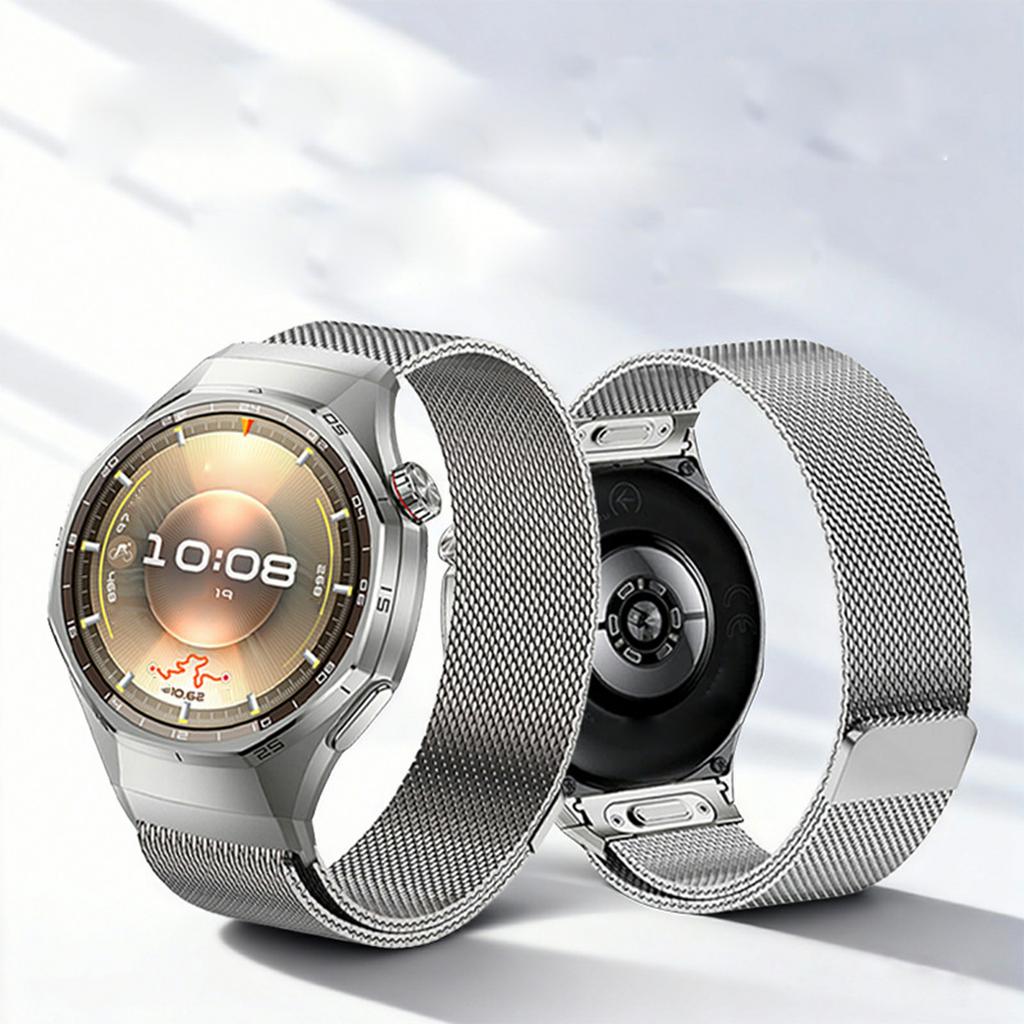 Magnetic Watch Band for Huawei Watch GT 6 Pro 46mm Stainless Steel Milanese Loop Seamless Button Quick Release Strap