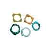 Pack of 5 Artisanal Crafted Acrylic Ombres Rings for Women Gradient Color Marbled Stackable Everyday Jewelry Gift