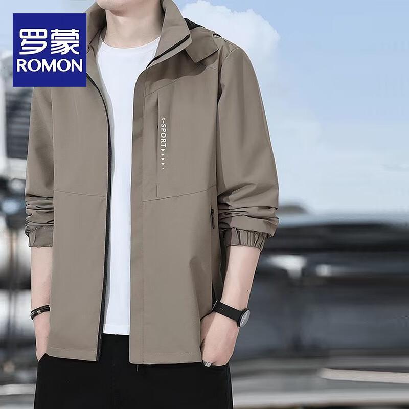 ROMON Men's Fashion Casual Waterproof Windbreaker Jacket