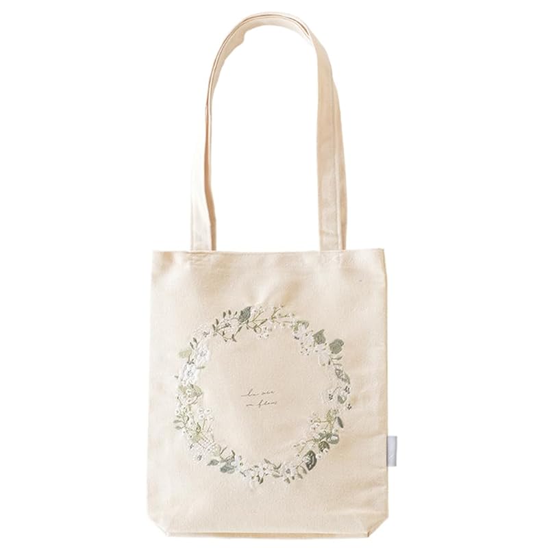 

green house embroidered tote bag small green lease IT002-4