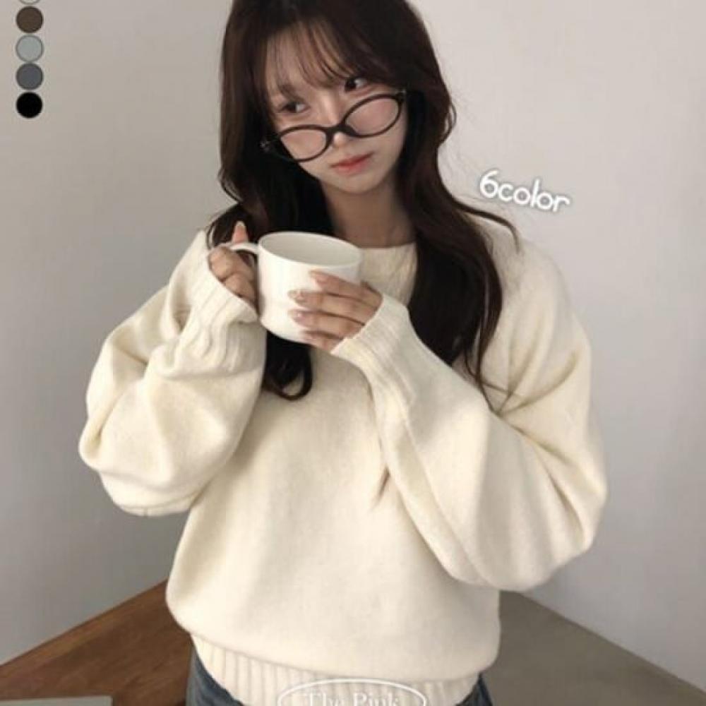 The Pink Women Basic Loose Fit Raglan Wool Knit