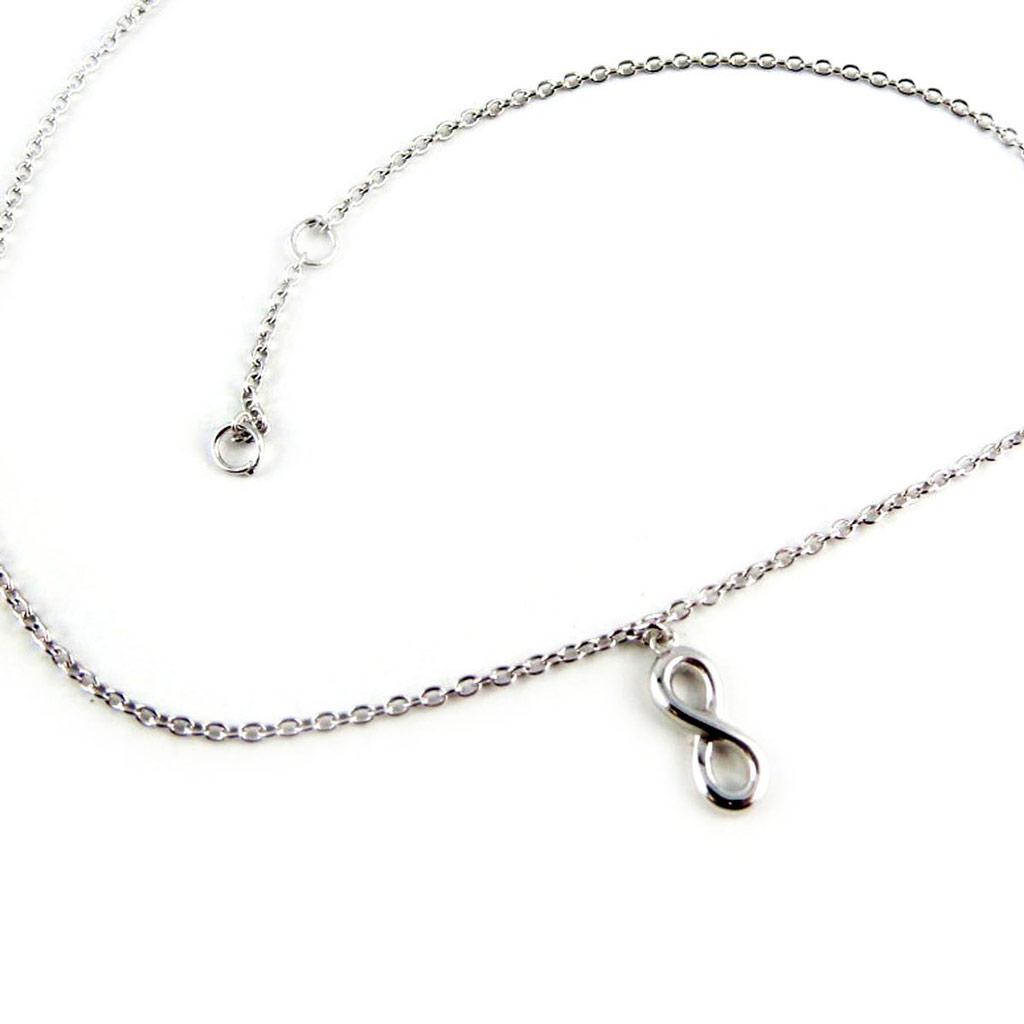 Les Trésors De Lily [K9142] - Silver Anklet 'Infini' Silver (rhodium-plated) - 9x4 Mm