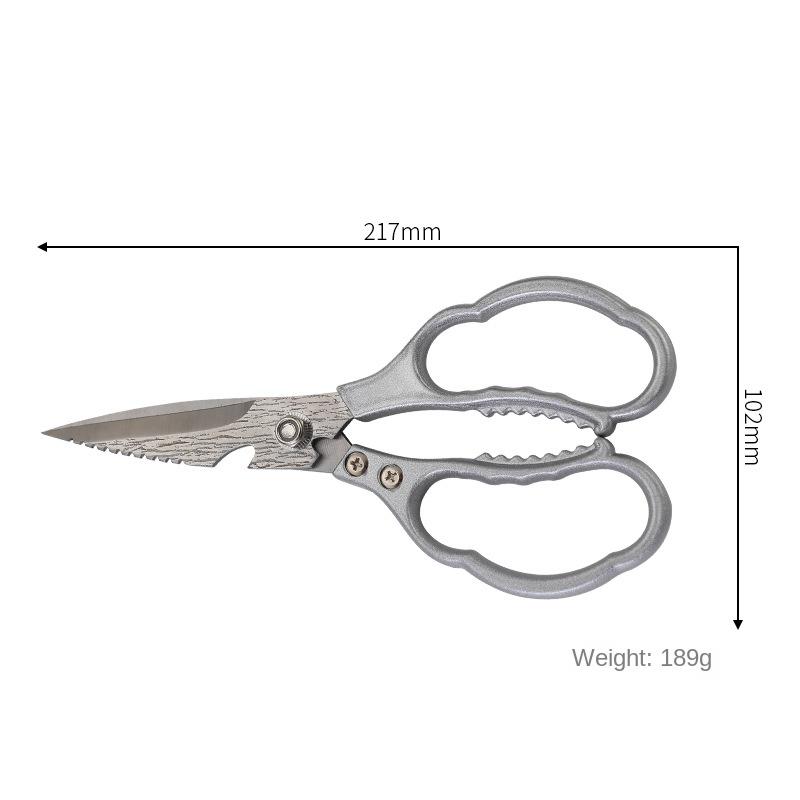 

1Pieces Stainless Steel Kitchen Scissors Chicken Bone Scissors Household Scraping Scales Food Scissors Barbecue Scissors