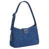 Coach Blue Denim Hobo Shoulder Bag with Signature Logo Turnlock & Silver Hardware for Daily Use
