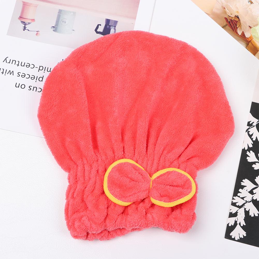 Hat Good Hygroscopicity Microfiber Hair Towel Cap Quickly Dry Hair Hat Quick Drying Bowknot Wrap